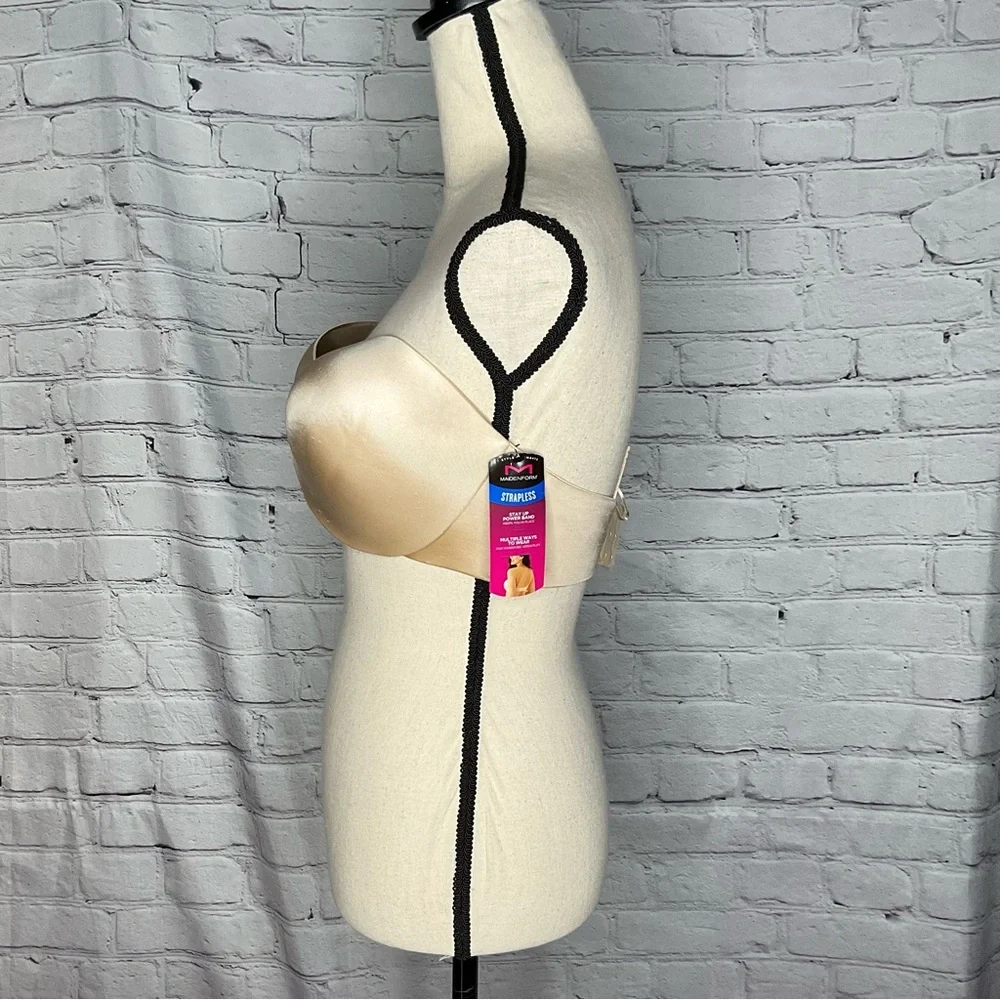 Maidenform Nude Strapless Stay Up Power Band Bra 40D NWT